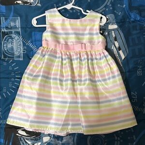 Blueberi Boulevard Yellow and Pink Sleeveless Sundress